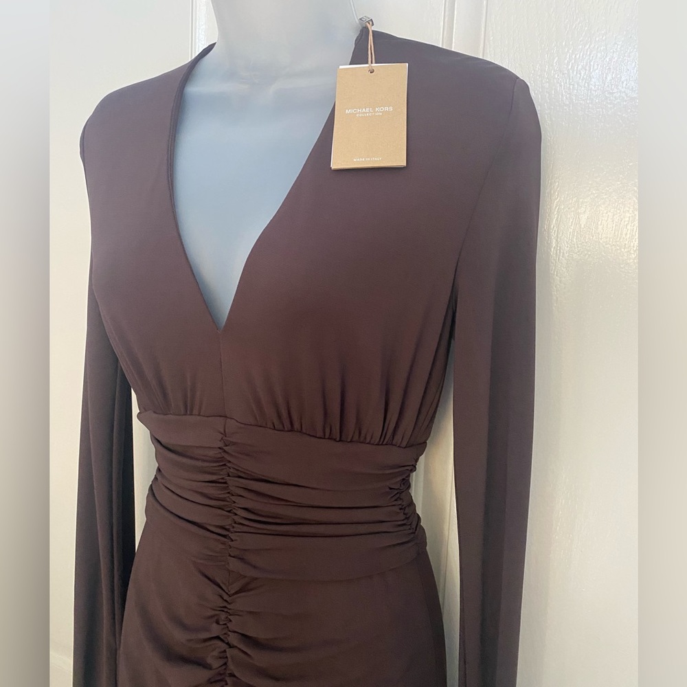 NEW wTag-MICHAEL KORS Collection Brown Dress 2-retail $1690